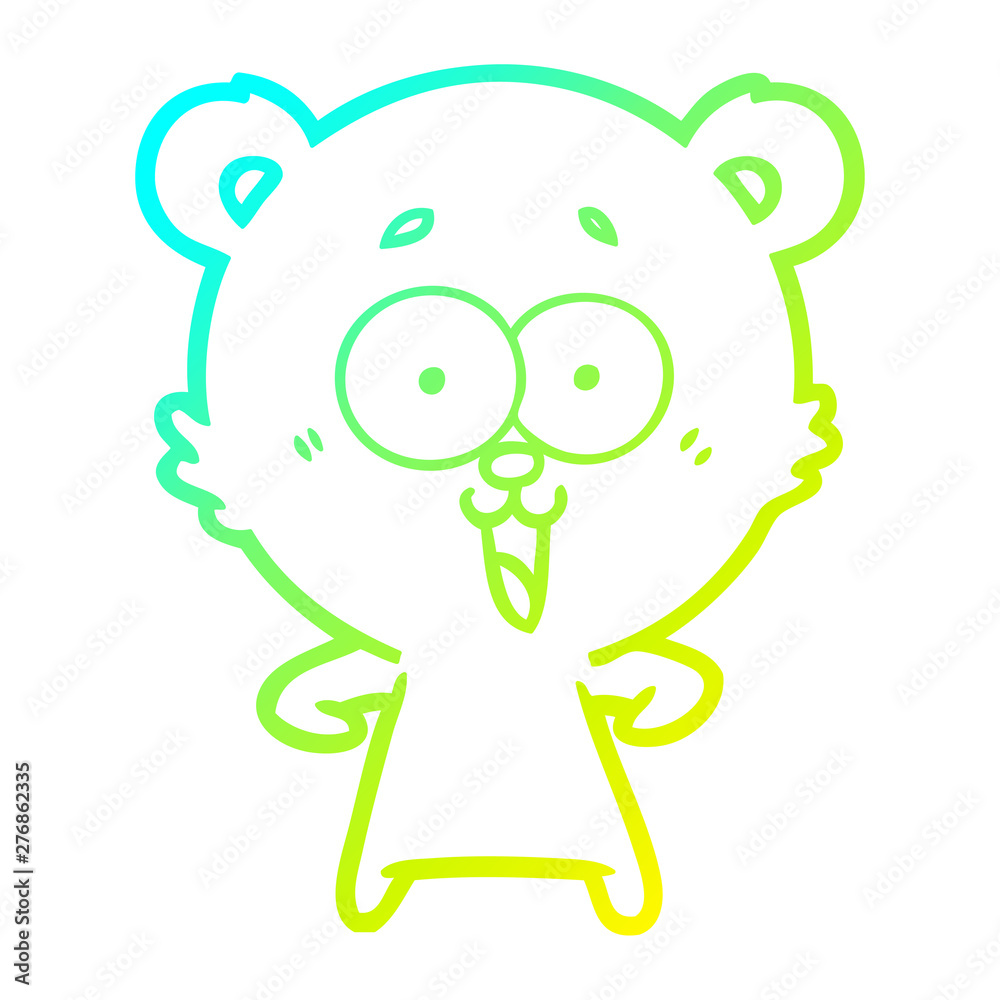 cold gradient line drawing laughing teddy bear cartoon cold gradient line drawing laughing teddy bear cartoon