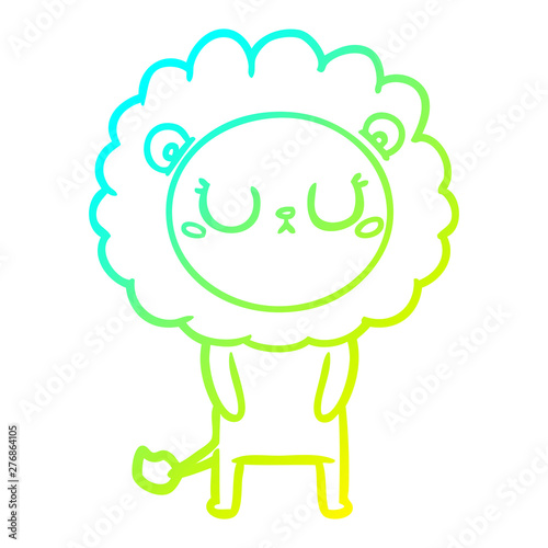 Wallpaper Mural cold gradient line drawing cartoon lion Torontodigital.ca