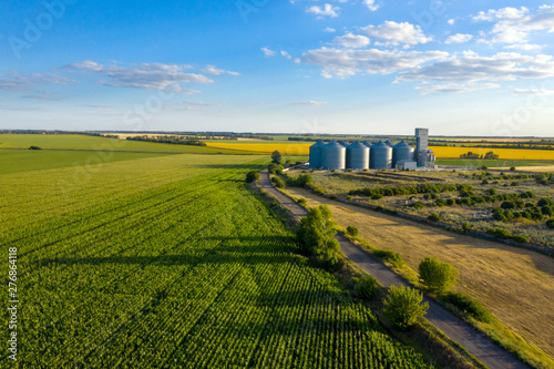 aerial view  grain elevator