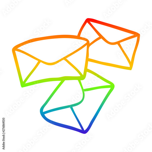 rainbow gradient line drawing cartoon letters
