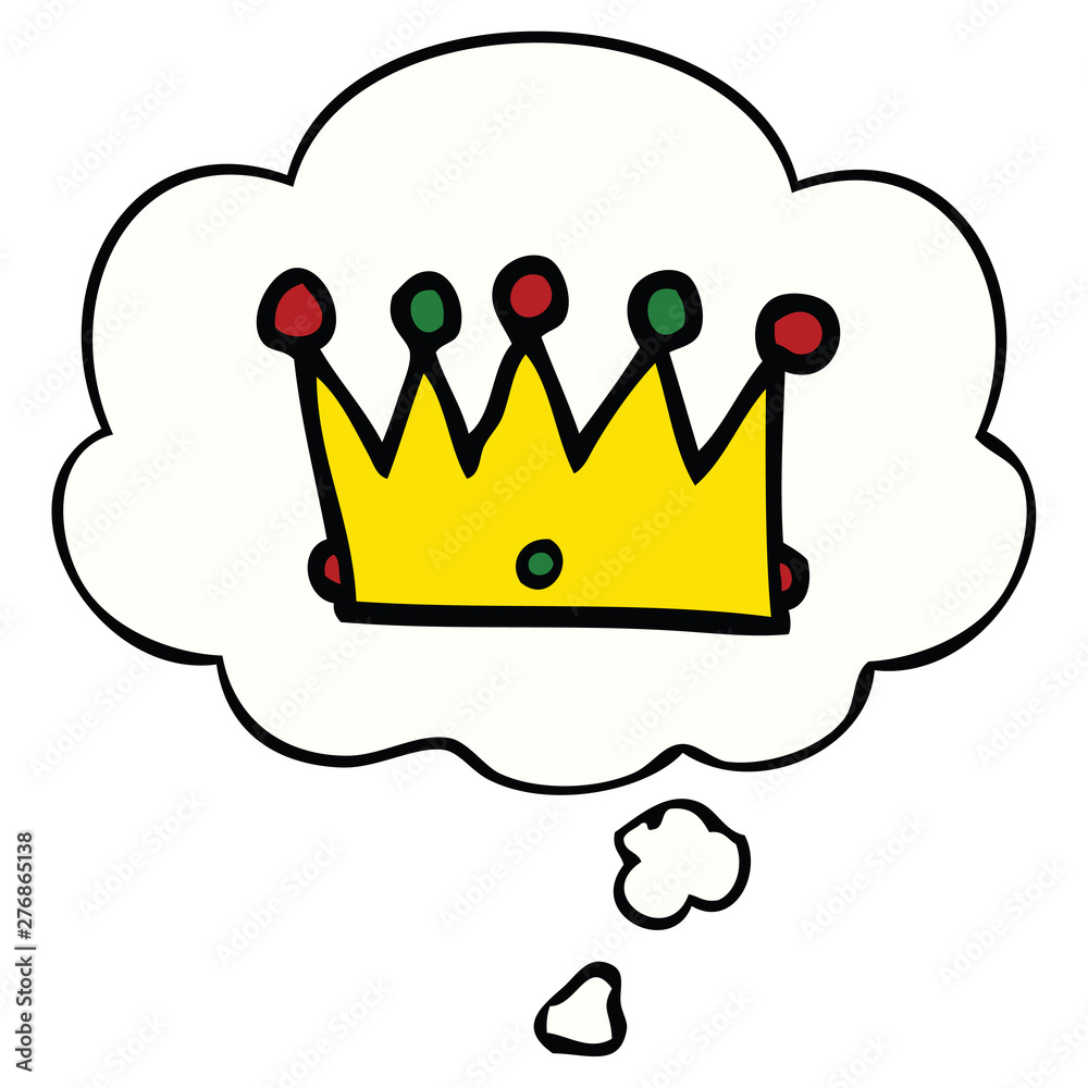 cartoon crown and thought bubble