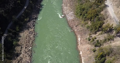 AERIAL: Ganga river in Rishikesh India photo