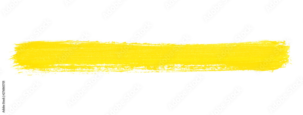 Breiter gelber Pinselstreifen als Banner - obrazy, fototapety, plakaty 
