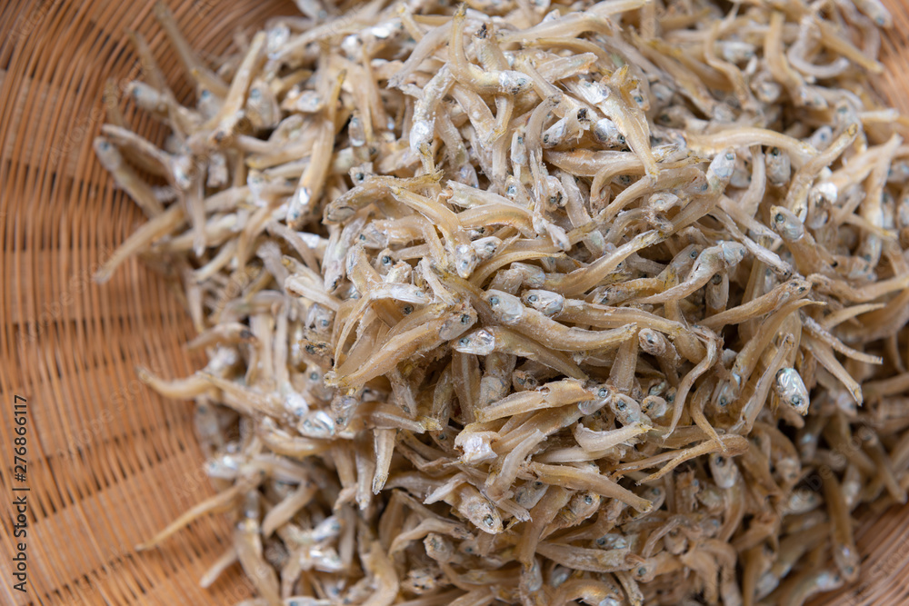 Sun dried anchovies used in Asian cuisine
