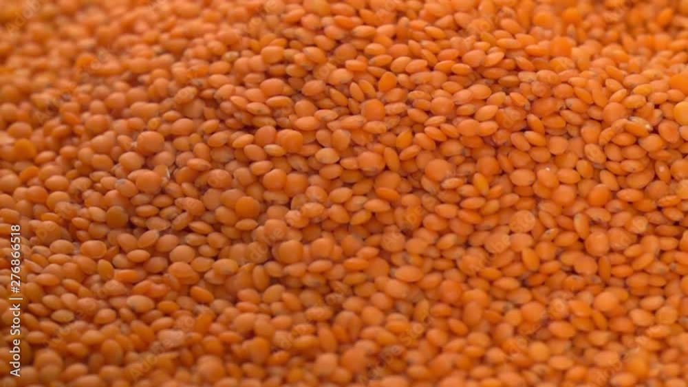 Orange Raw Lentils rotating Slow Motion background video Orange Raw Lentils rotating Slow Motion background video