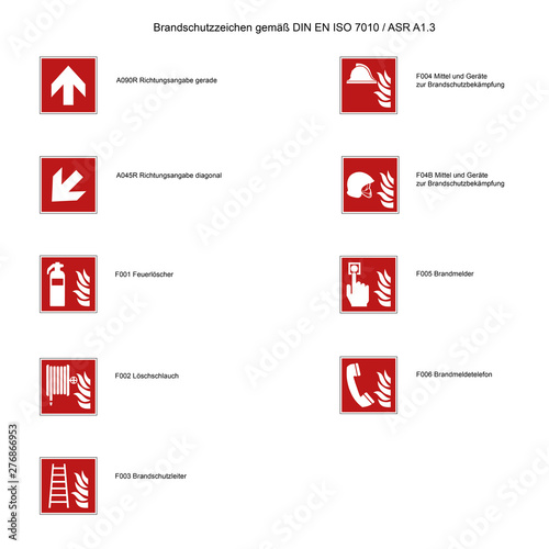 Brandschutzzeichen nach DIN EN ISO 7010 / ASR A1.3