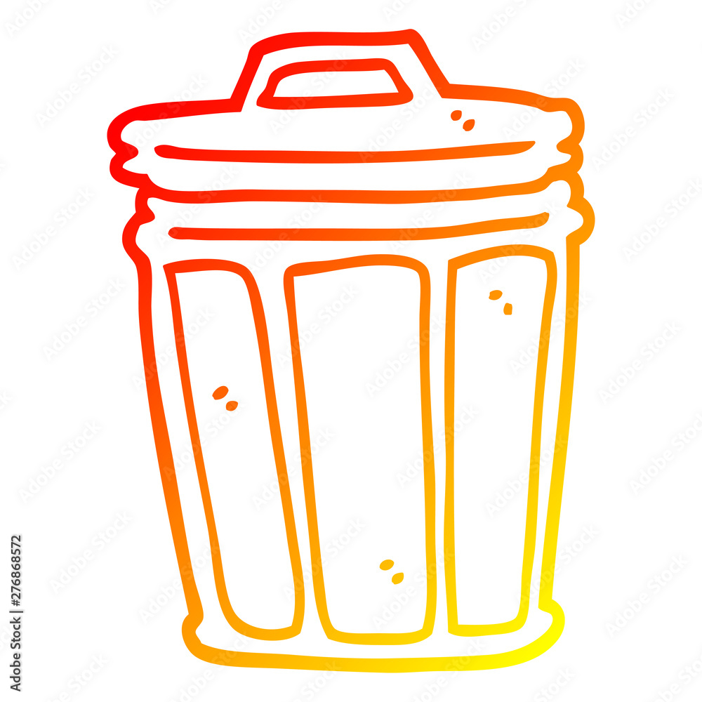 warm gradient line drawing cartoon trash can Stock Vector | Adobe Stock warm gradient line drawing cartoon trash can Stock Vector | Adobe Stock