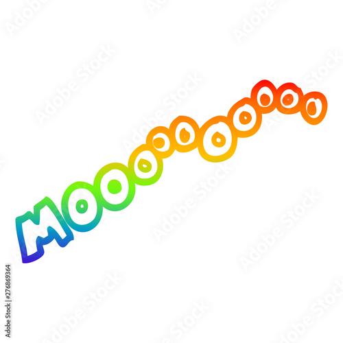 rainbow gradient line drawing cartoon moo noise