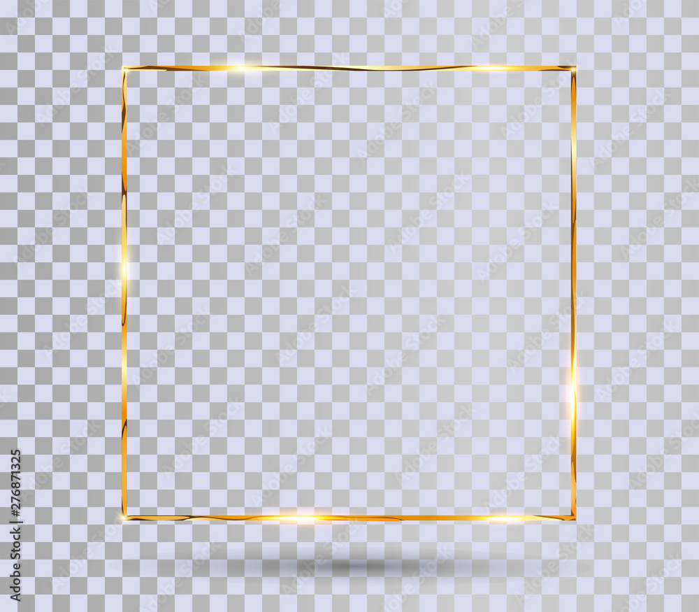 Gold shiny frame with shadows isolated on transparent background. Golden luxury frame, realistic shiny rectangle border. Useful for app, banner, party invitation card or happy birthday. Art element Gold shiny frame with shadows isolated on transparent background. Golden luxury frame, realistic shiny rectangle border. Useful for app, banner, party invitation card or happy birthday. Art element