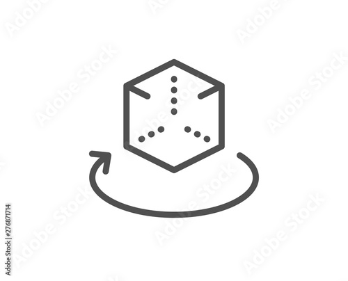 Augmented reality line icon. VR simulation sign. 3d cube symbol. Quality design element. Linear style augmented reality icon. Editable stroke. Vector