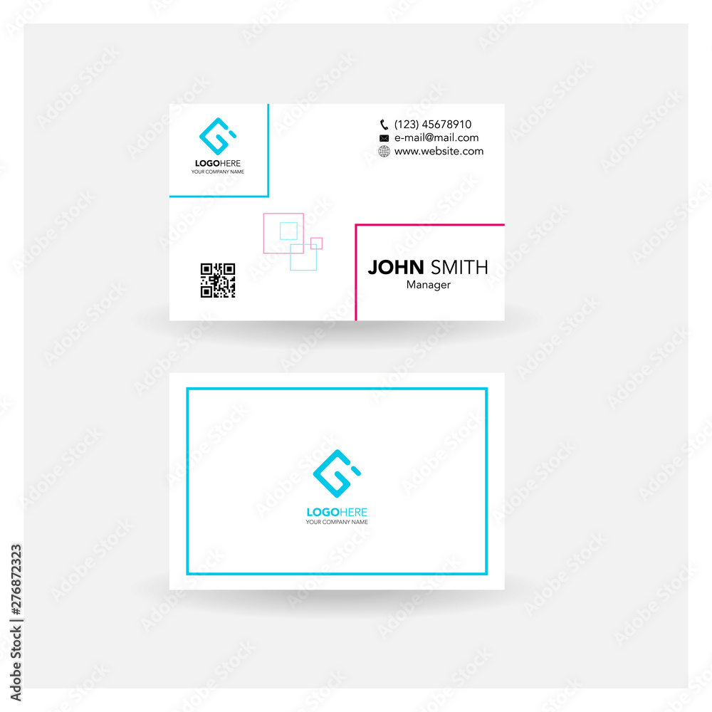 business card name card simple design_rectangle blue pink business card name card simple design_rectangle blue pink