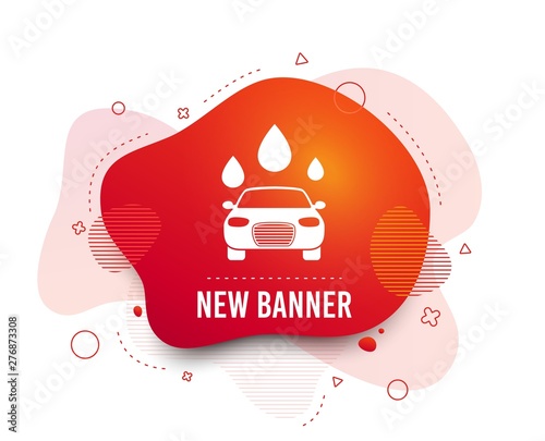 Fluid badge. Car wash icon. Automated teller carwash symbol. Water drops signs. Abstract shape. Gradient carwash icon. Flyer liquid banner. Vector