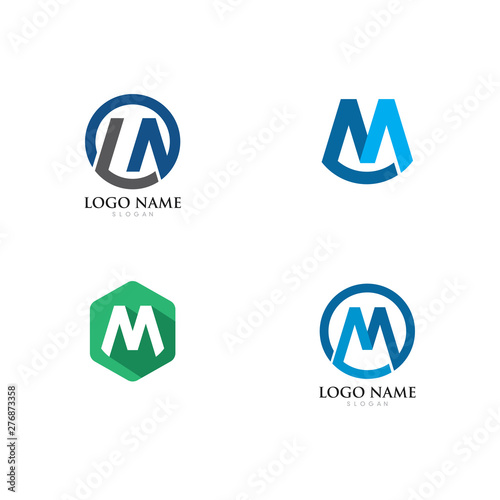 M Letter Logo Template vector illustration
