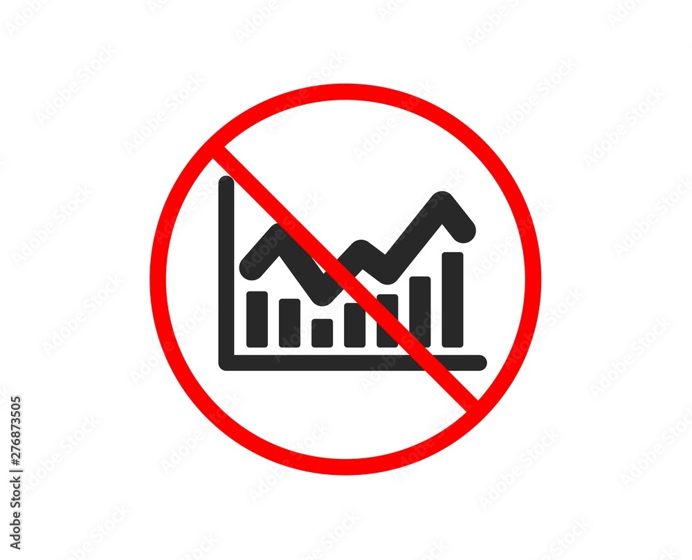No or Stop. Financial chart icon. Economic graph sign. Stock exchange symbol. Business investment. Prohibited ban stop symbol. No infochart icon. Vector No or Stop. Financial chart icon. Economic graph sign. Stock exchange symbol. Business investment. Prohibited ban stop symbol. No infochart icon. Vector