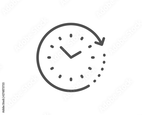 Time change line icon. Clock sign. Watch symbol. Quality design element. Linear style time change icon. Editable stroke. Vector