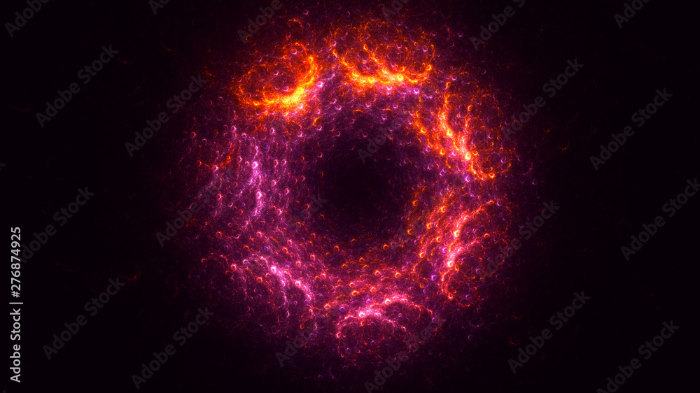 3D rendering abstract red fractal light background