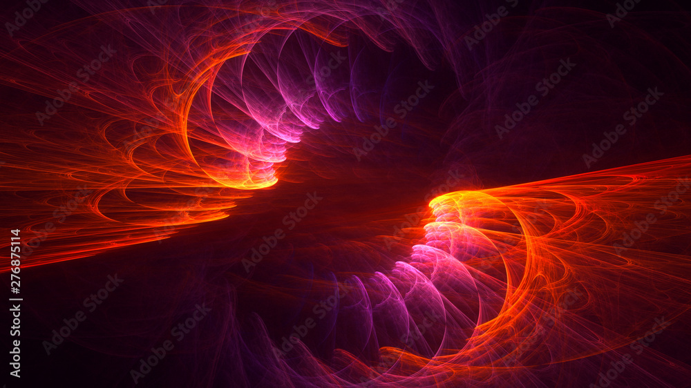 Obraz premium 3D rendering abstract red fractal light background