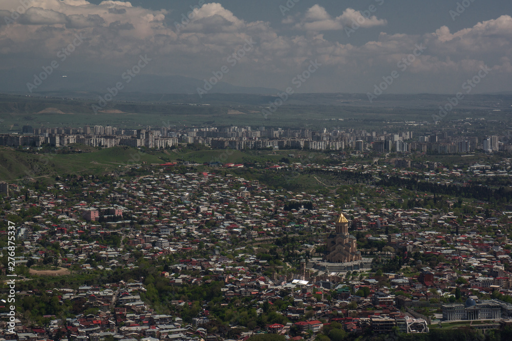 tbilisi city panorama from Mtatsminda Park