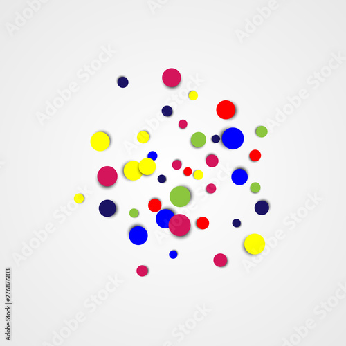  Colored vector circles on a gray background. Design element. Brochure template