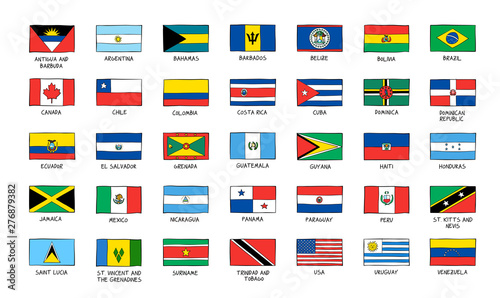 Flags of the American continent.