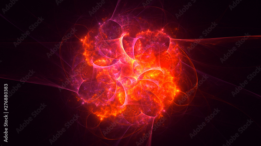 3D rendering abstract red fractal light background 3D rendering abstract red fractal light background