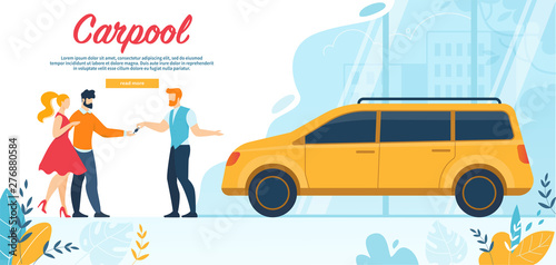 Happy People Rent Car on Weekend Journey Ride
