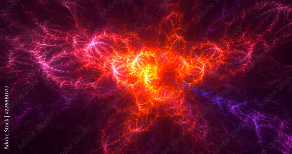 Obraz premium 3D rendering abstract red fractal light background