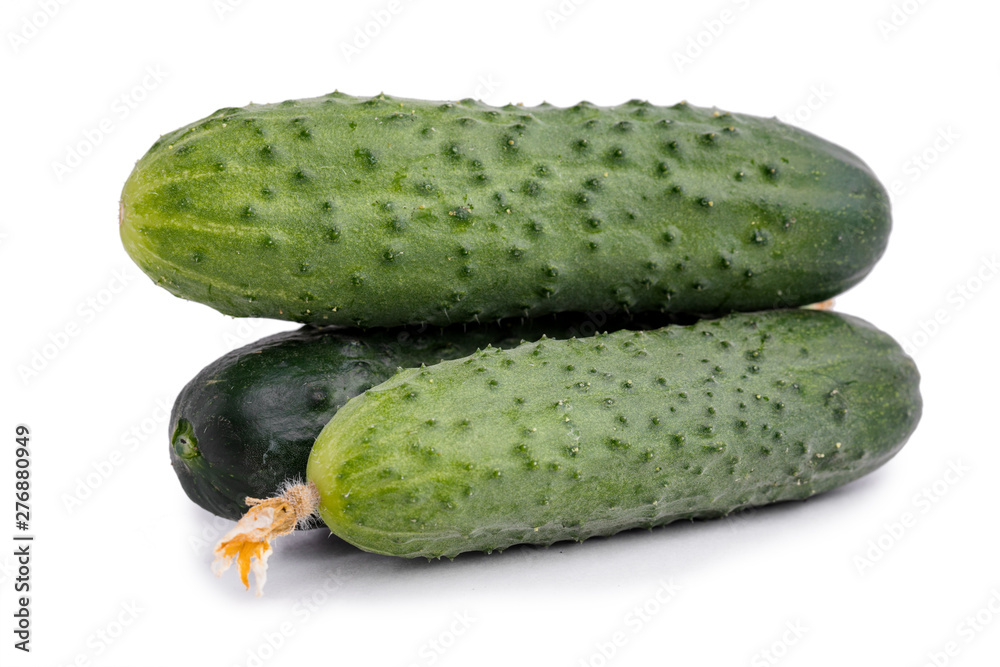 Fresh cucumbers isolated on white background. Fresh cucumbers isolated on white background.