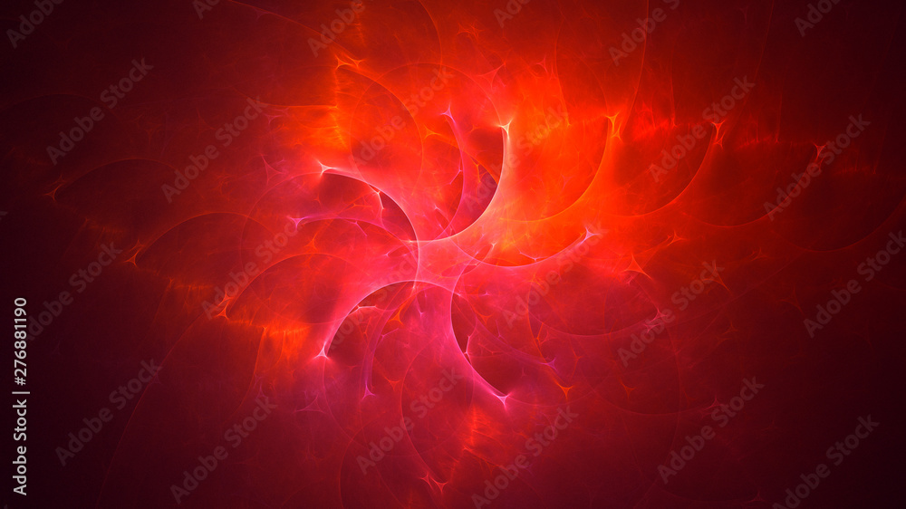 Obraz premium 3D rendering abstract red fractal light background