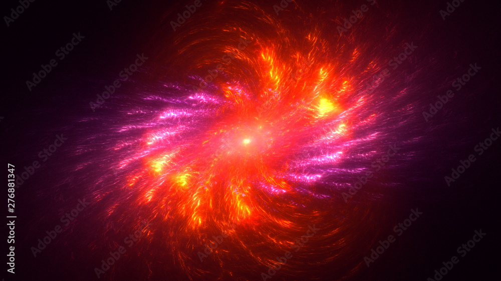 Fototapeta premium 3D rendering abstract red fractal light background