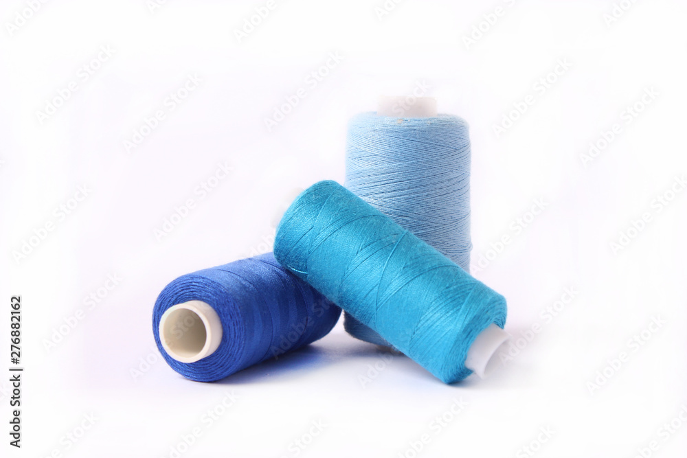 sewing threads on a white background, set sewing threads on a white background, set