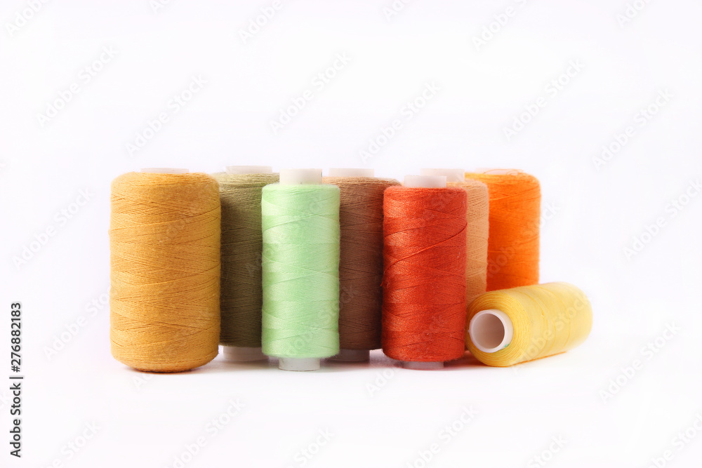 sewing threads on a white background, set sewing threads on a white background, set