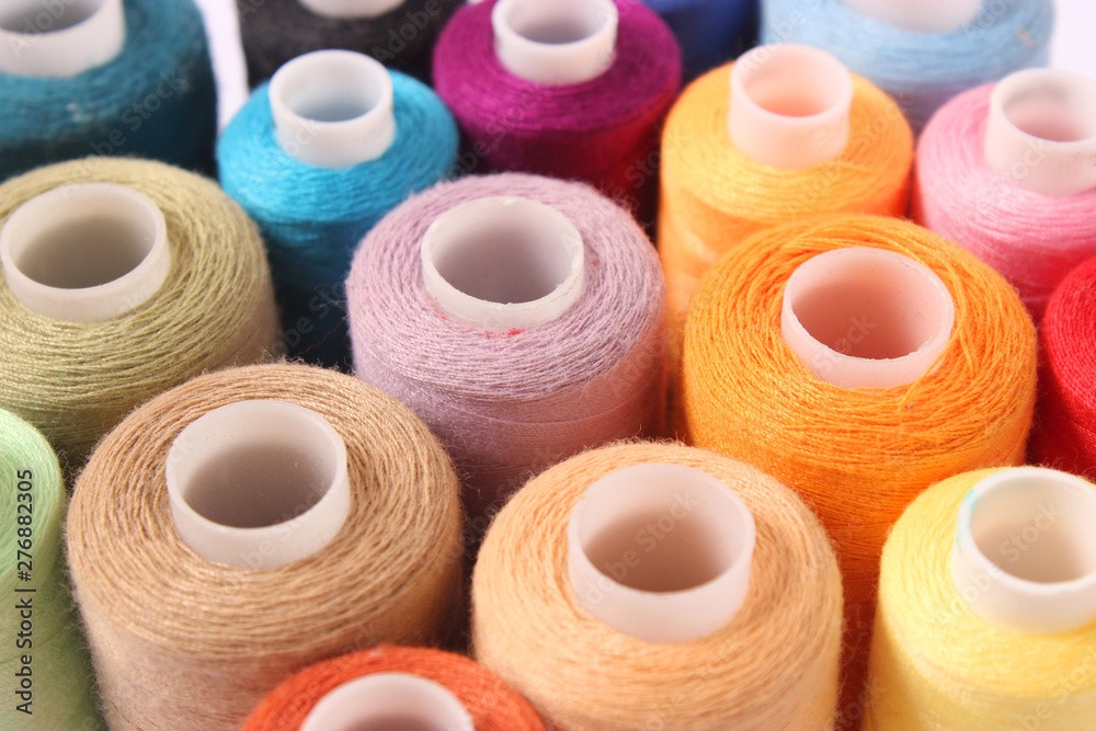 sewing threads on a white background, set sewing threads on a white background, set