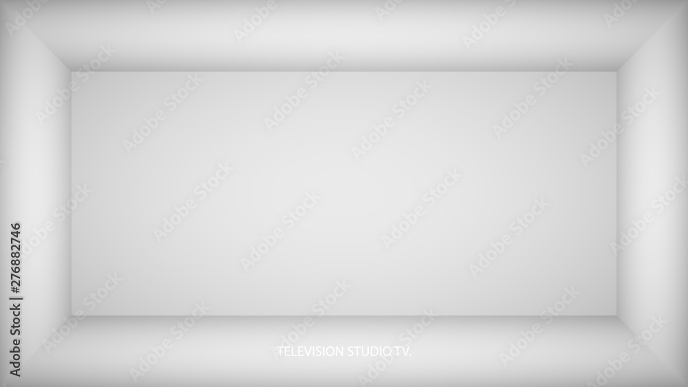 Abstract white empty room, niche with white wall, floor, ceiling, dark side without any textures, box top view colorless 3d illustration Abstract white empty room, niche with white wall, floor, ceiling, dark side without any textures, box top view colorless 3d illustration