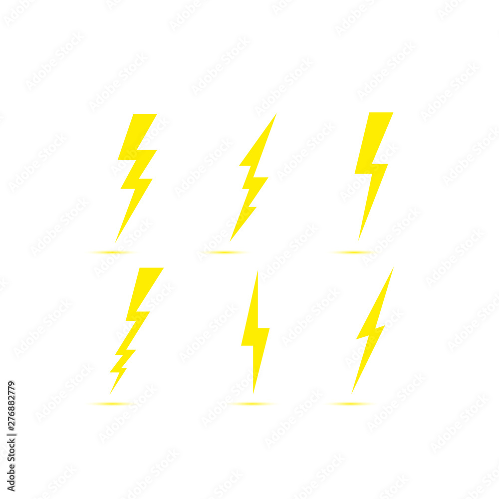 Thunder and bolt lightning. Flash icon isolated on white background. Graphic symbol element. Thunder and bolt lightning. Flash icon isolated on white background. Graphic symbol element.