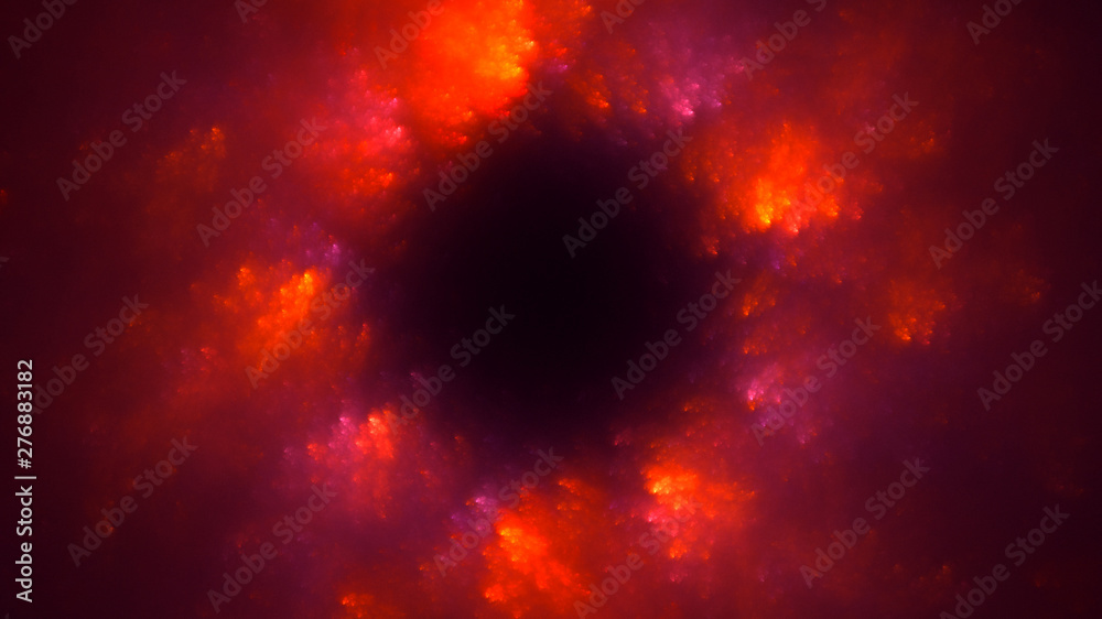 Fototapeta premium 3D rendering abstract red fractal light background