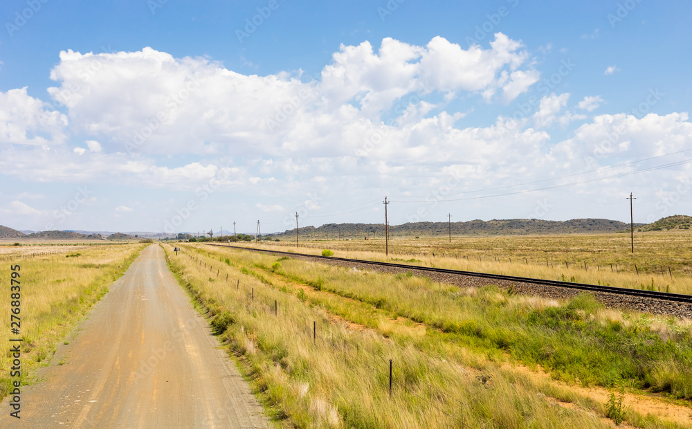 View of an empty country highway road View of an empty country highway road