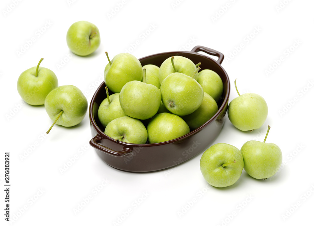 Green apples isolated on white background Green apples isolated on white background