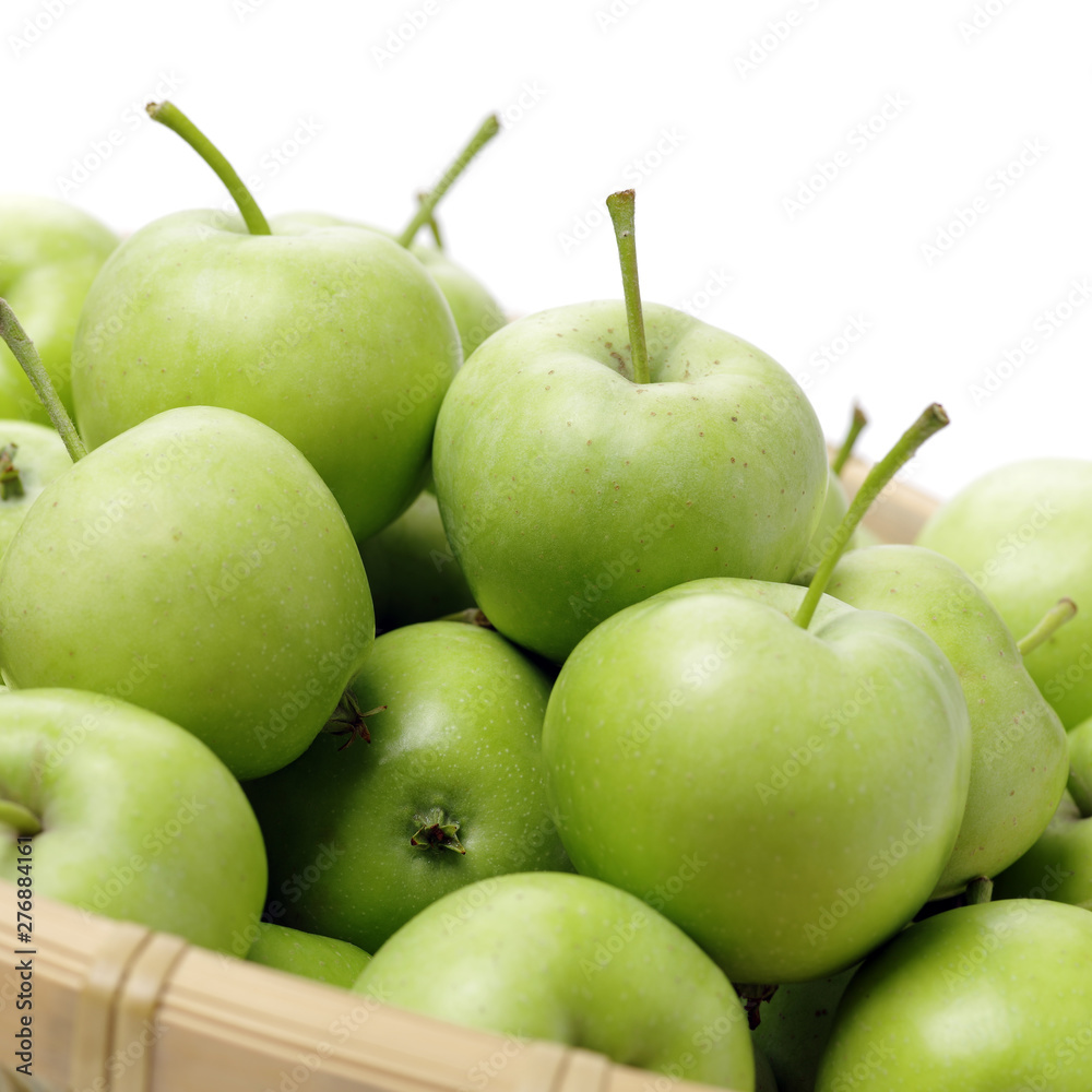 Green apples isolated on white background Green apples isolated on white background