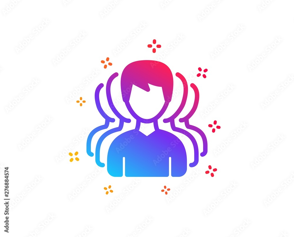 Group of Men icon. Human communication symbol. Teamwork sign. Dynamic shapes. Gradient design group icon. Classic style. Vector Group of Men icon. Human communication symbol. Teamwork sign. Dynamic shapes. Gradient design group icon. Classic style. Vector