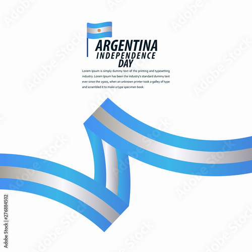 Happy Argentina Independence Day Celebration, Poster, Ribbon banner vector template design illustration
