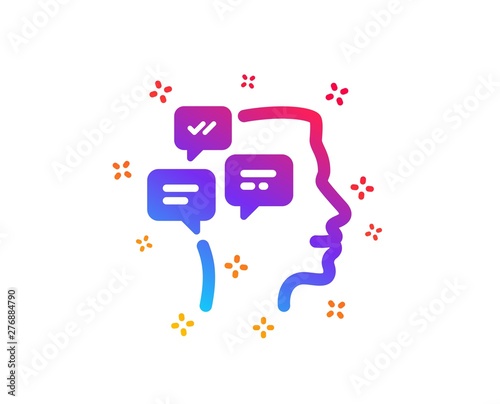 Chat Messages icon. Conversation sign. Communication speech bubbles symbol. Dynamic shapes. Gradient design messages icon. Classic style. Vector