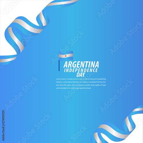 Happy Argentina Independence Day Celebration, Poster, Ribbon banner vector template design illustration