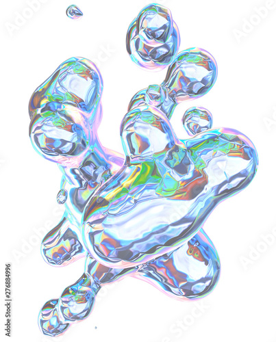 Abstract holographic crumbled foil shape. It can be used in print and web design