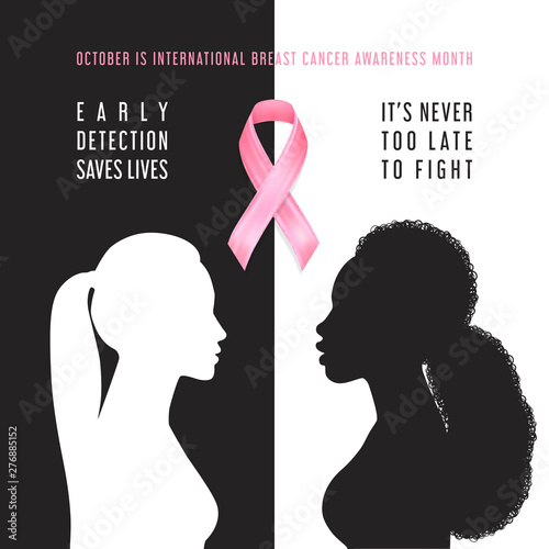 Breast cancer awareness month card.