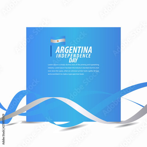 Happy Argentina Independence Day Celebration, Poster, Ribbon banner vector template design illustration