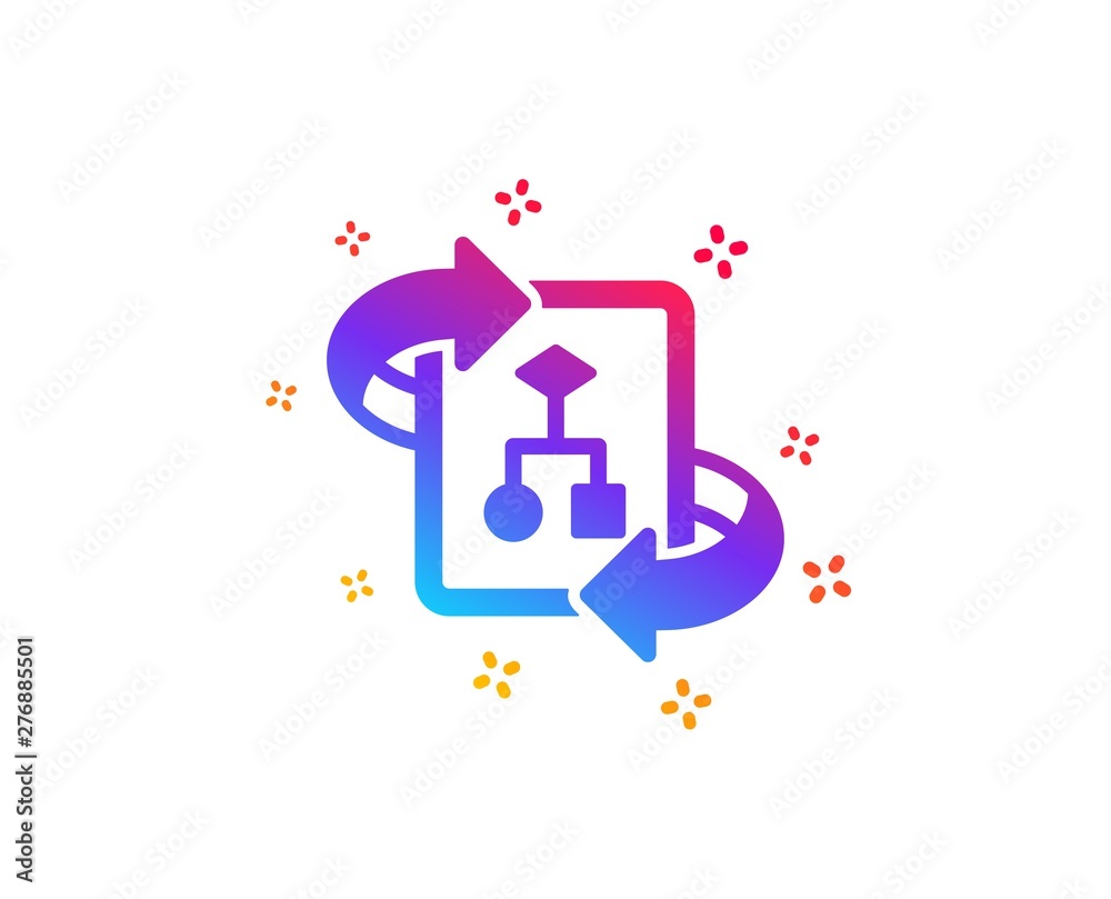 Technical algorithm icon. Project documentation sign. Dynamic shapes. Gradient design technical algorithm icon. Classic style. Vector Technical algorithm icon. Project documentation sign. Dynamic shapes. Gradient design technical algorithm icon. Classic style. Vector