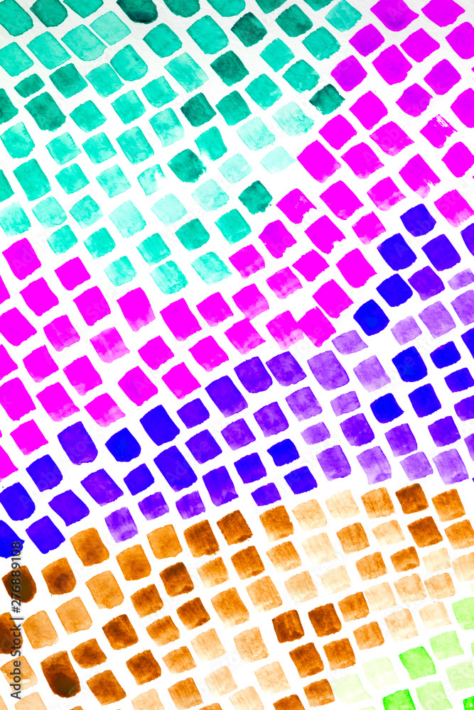 Mosaic Tiles Watercolour Diamonds and Squares Abstract Paint Multicolour Background Mosaic Tiles Watercolour Diamonds and Squares Abstract Paint Multicolour Background