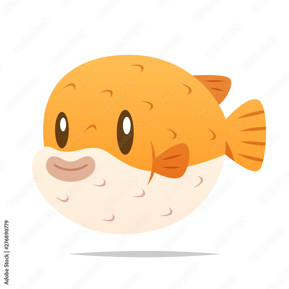 Cartoon puffer fish vector isolated illustration Stock Vector | Adobe Stock