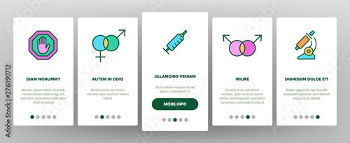 HIV And AIDS Awareness Vector Onboarding Mobile App Page Screen. HIV Symptoms Diagnostics Outline Symbols Pack. Human Immunodeficiency Virus Research, Treatment And Transmission Illustrations